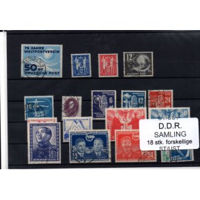 D.D.R Samling - 18 Stk. Forskellige Stemplet/Ustemplet