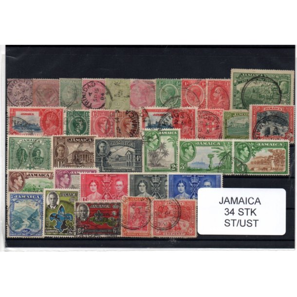 Jamaica Samling - 34 Stk. Stemplet/Ustemplet