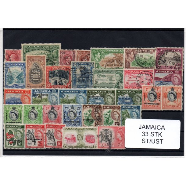 Jamaica Samling - 33 Stk. Stemplet/Ustemplet
