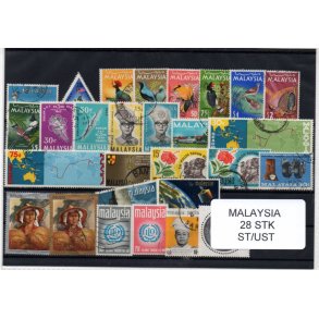 Malaysia Samling - 28 Stk. Stemplet/Ustemplet
