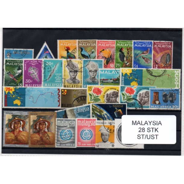 Malaysia Samling - 28 Stk. Stemplet/Ustemplet