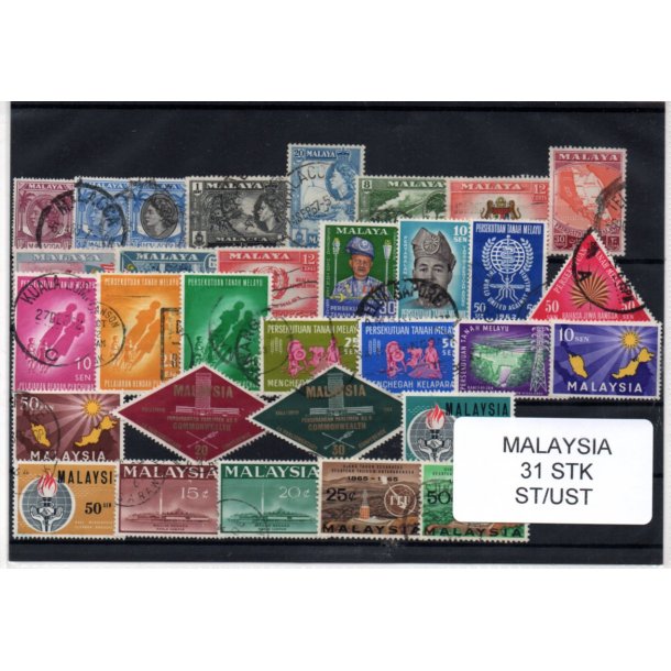 Malaysia Samling - 31 Stk. Stemplet/Ustemplet