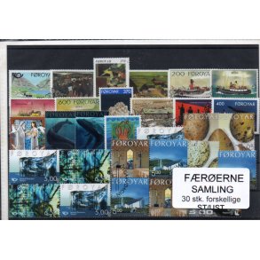 F�r�erne Samling - 30 forskellige Stemplet/Ustemplet