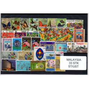 Malaysia Samling - 33 Stk. Stemplet/Ustemplet