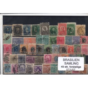 Brasilien Samling - 49 stk forskellige - Stemplet/Ustemplet