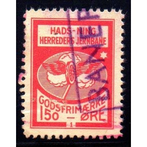 Hads - Ning Herreds Jernbane - Godsfrimrke - 150 re  - Stemplet