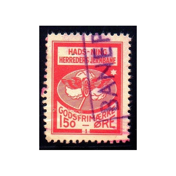 Hads - Ning Herreds Jernbane - Godsfrimrke - 150 re  - Stemplet