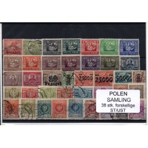Polen Samling - 38 Stk. forskellige - Stemplet/Ustemplet