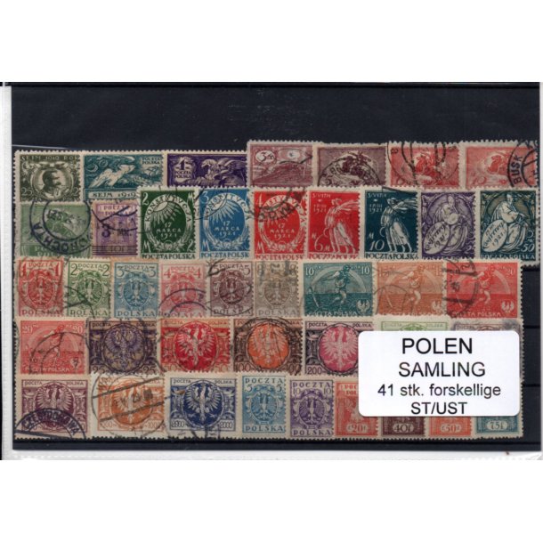  Polen Samling - 41 Stk. forskellige - Stemplet/Ustemplet