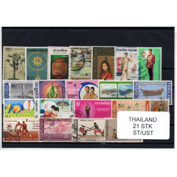 Thailand Samling - 21 Stk. Stempler/Ustemplet