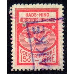 Hads - Ning Herreds Jernbane - Godsfrimrke - 150 re  - Stemplet