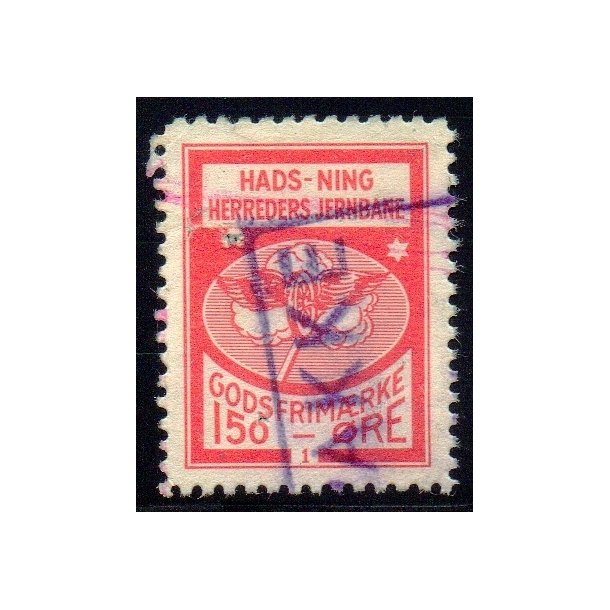 Hads - Ning Herreds Jernbane - Godsfrimrke - 150 re  - Stemplet