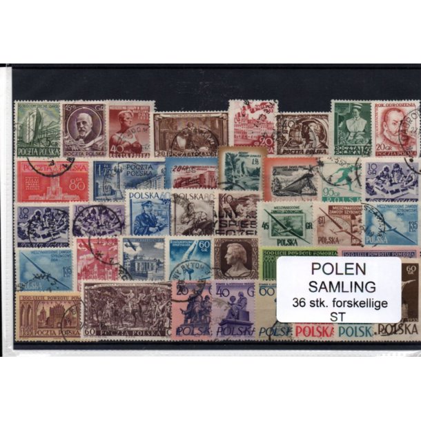  Polen Samling - 36 Stk. forskellige - Stemplet/Ustemplet