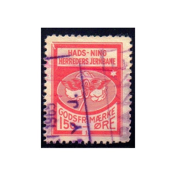 Hads - Ning Herreds Jernbane - Godsfrimrke - 150 re  - Stemplet