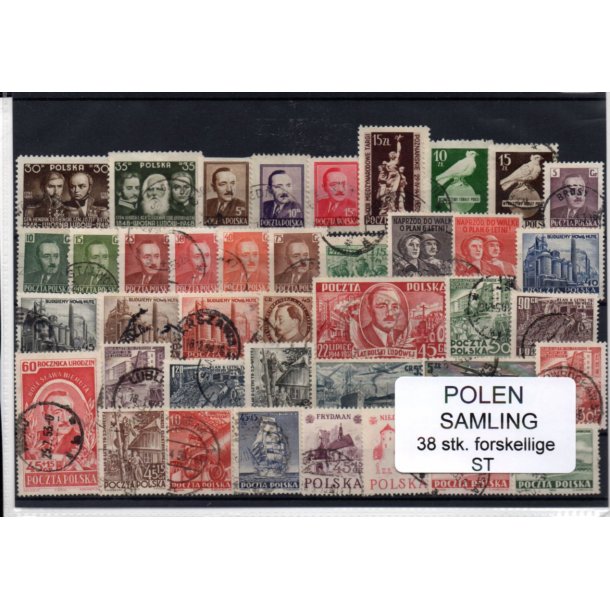  Polen Samling - 38 Stk. forskellige - Stemplet/Ustemplet