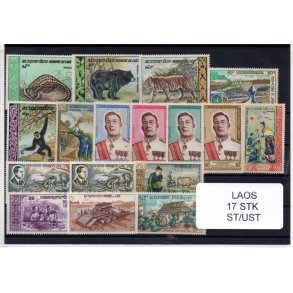 Laos Samling - 17 Stk. Stemplet / Ustemplet