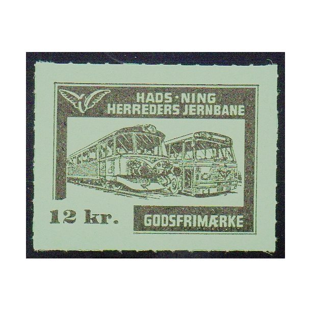 Hads - Ning Herreds Jernbane - Godsfrimrke - 12 Kr. - Ustemplet