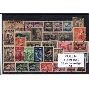 Polen Samling - 32 Stk. forskellige - Stemplet/Ustemplet
