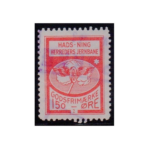 Hads - Ning Herreds Jernbane - Godsfrimrke - 150 re  - Stemplet