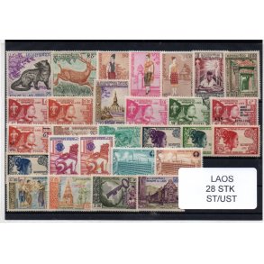 Laos Samling - 28 Stk. Stemplet / Ustemplet