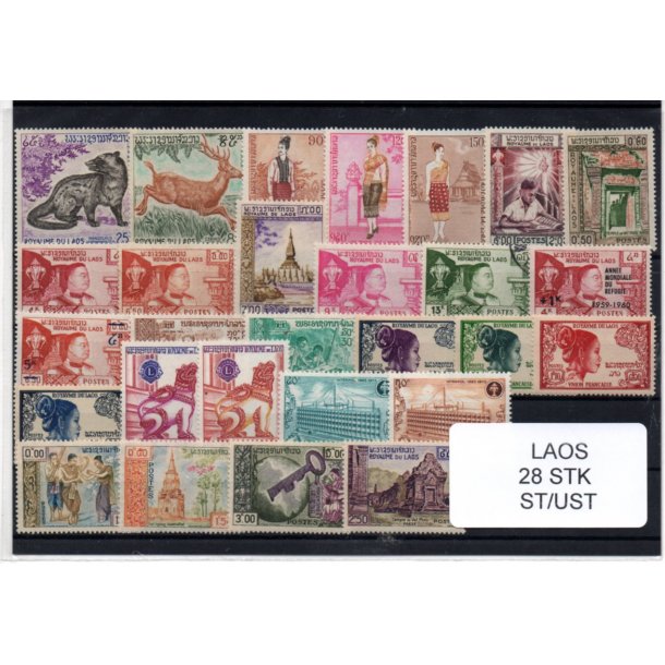 Laos Samling - 28 Stk. Stemplet / Ustemplet