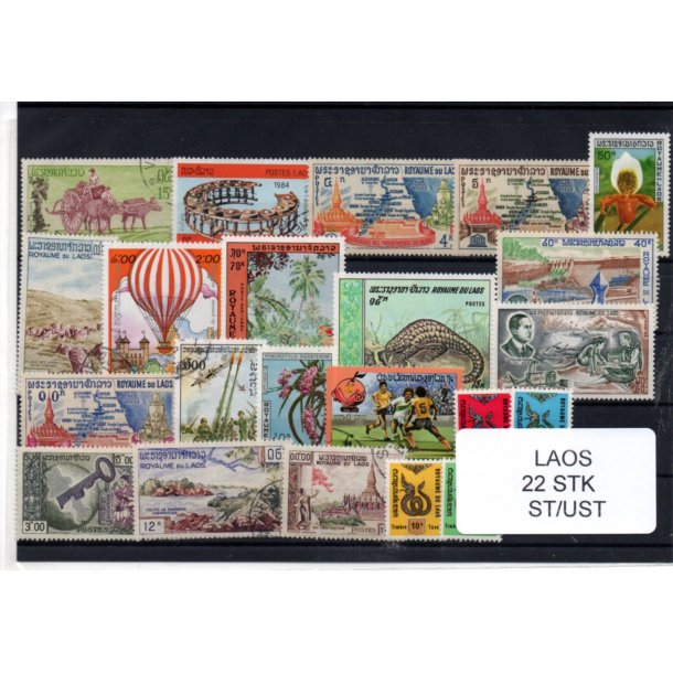 Laos Samling - 22 Stk. Stemplet / Ustemplet