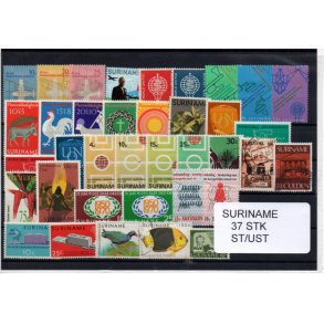 Suriname Samling - 37 stk - Stemplet/Ustemplet