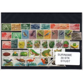 Suriname Samling - 39 stk - Stemplet/Ustemplet