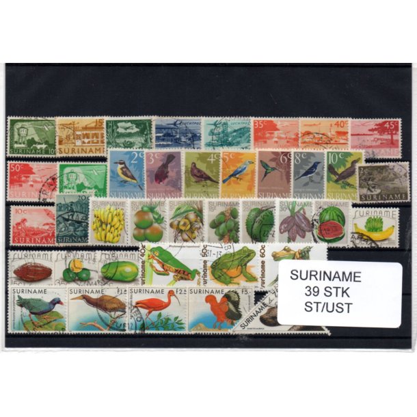 Suriname Samling - 39 stk - Stemplet/Ustemplet