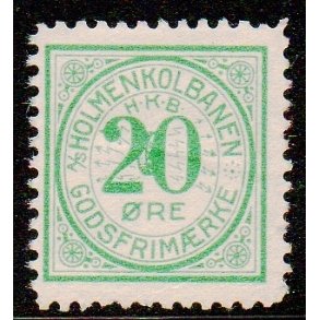 A/S Holmenkolbanen - H.K.B.  - Godsfrimrke - 10 re - Ustemplet