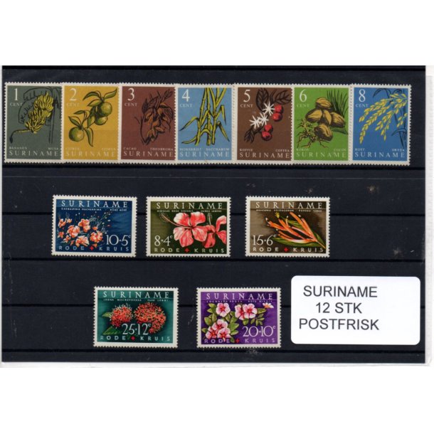 Suriname Samling - 12 stk - Postfrisk