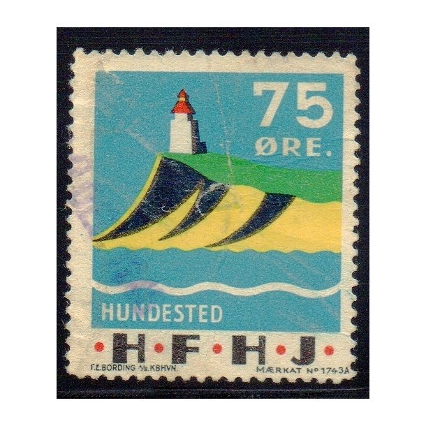 H.F.H.J.  - Godsfrimrke - 75 re - Stemplet