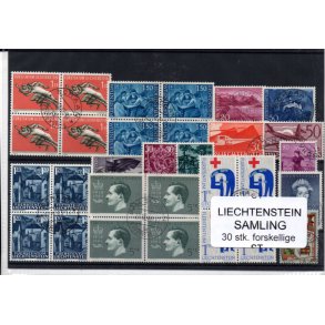 Lichtenstein Samling 30 Stk. Stemplet