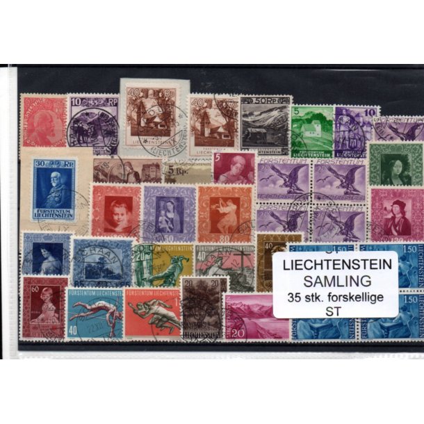 Lichtenstein Samling 35 Stk. Stemplet