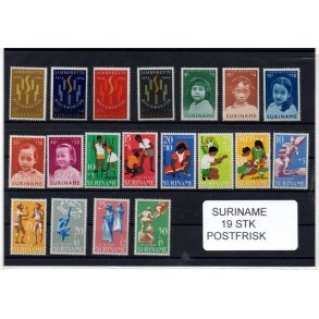 Suriname Samling - 19 stk - Postfrisk