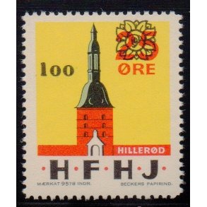 H.F.H.J.  - Godsfrimrke - 25 re overstemplet til 100 re - Ustemplet
