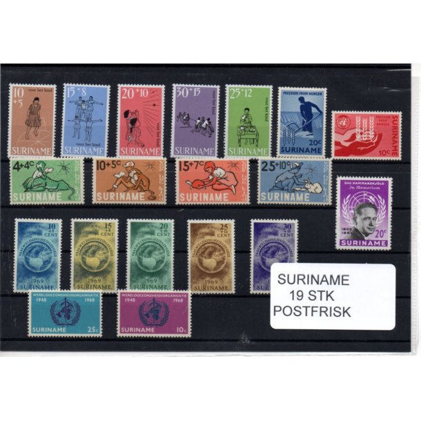 Suriname Samling - 19 stk - Postfrisk