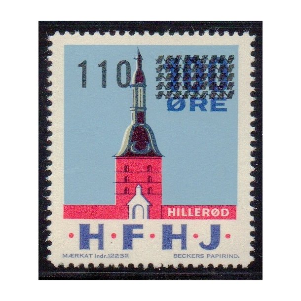 H.F.H.J.  - Godsfrimrke - 100 re overstemplet til 110 re - Ustemplet