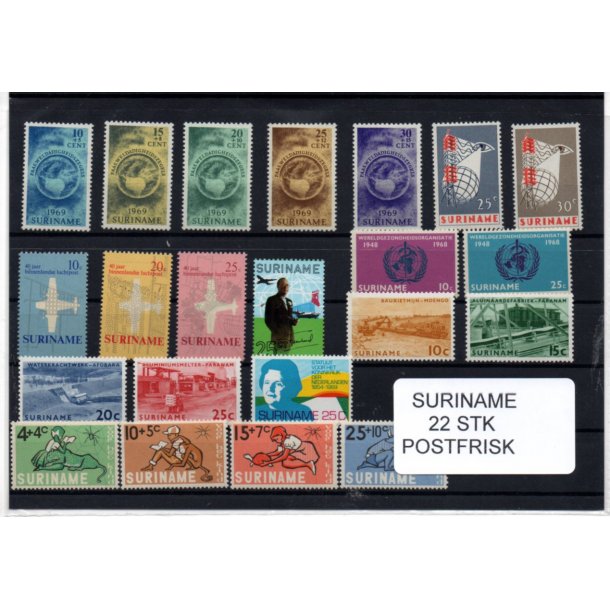 Suriname Samling - 22 stk - Postfrisk