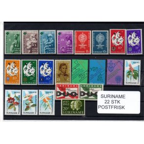 Suriname Samling - 22 stk - Postfrisk