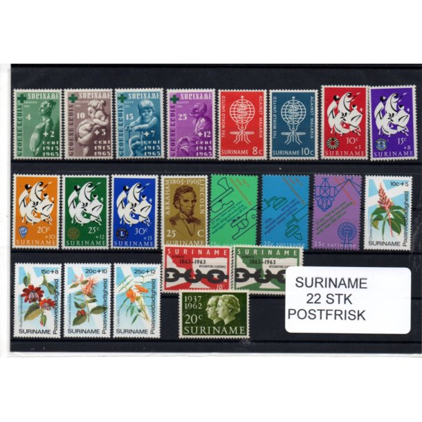 Suriname Samling - 22 stk - Postfrisk