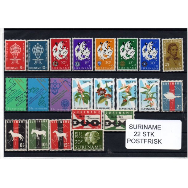 Suriname Samling - 22 stk - Postfrisk