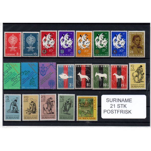 Suriname Samling - 21 stk - Postfrisk