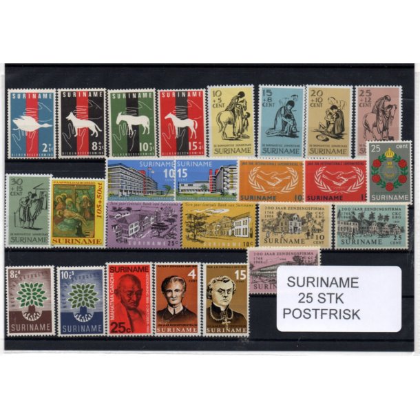 Suriname Samling - 25 stk - Postfrisk