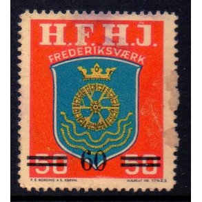 H.F.H.J.  - Godsfrimrke - 50 re overstemplet til 60 re - Stemplet