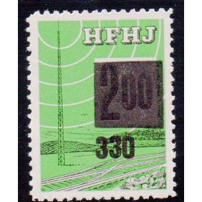 H.F.H.J.  - Godsfrimrke - 200 re overstemplet til 330 re - Ustemplet