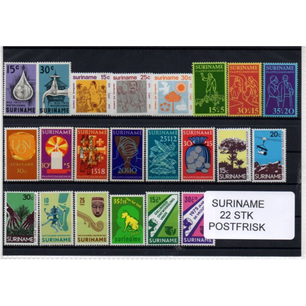 Suriname Samling - 22 stk - Postfrisk