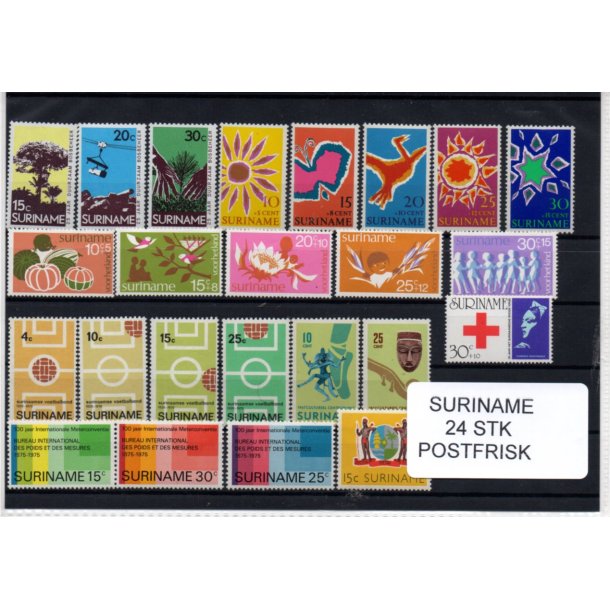 Suriname Samling - 24 stk - Postfrisk