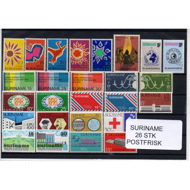 Suriname Samling - 26 stk - Postfrisk