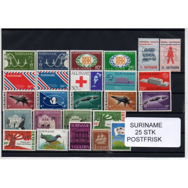 Suriname Samling - 25 stk - Postfrisk